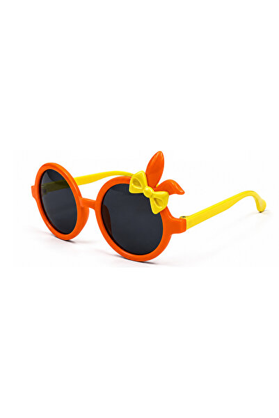 Toz Vintage Puya Orange Bone Frame Yellow Handle Rabbit Ear Bow Detailed Roun...