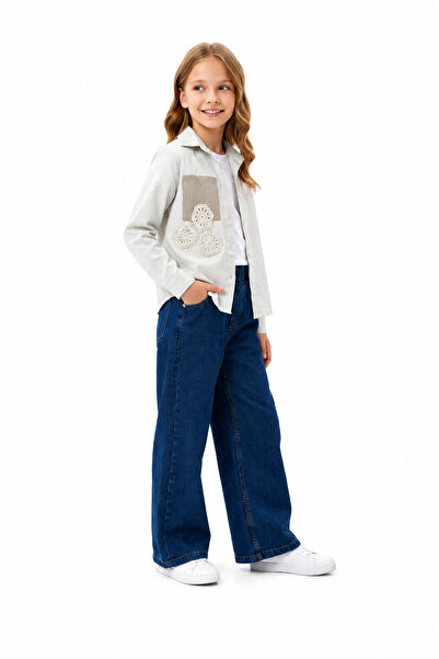 GİYİCEM TEKSTİL Girl's Street Mood Pocket Detailed 3-Piece Shirt T-Shirt Pant...