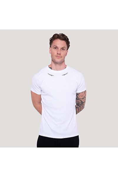 GymBeam Tricou Tribal cu nervuri Alb XL