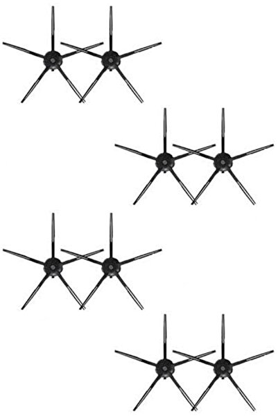 Rovexa Roborock S6 / S6 Pure Compatible 8 Pieces Black Side Brushes