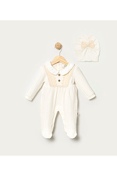 CFRA 100% Cotton Girls' Jumpsuit with Lace Trimmed Booties