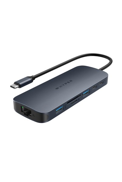 Hyper EcoSmart Gen.2 USB-C Hub, 2x HDMI 4K 60Hz, PD 140W, Midnight Blue