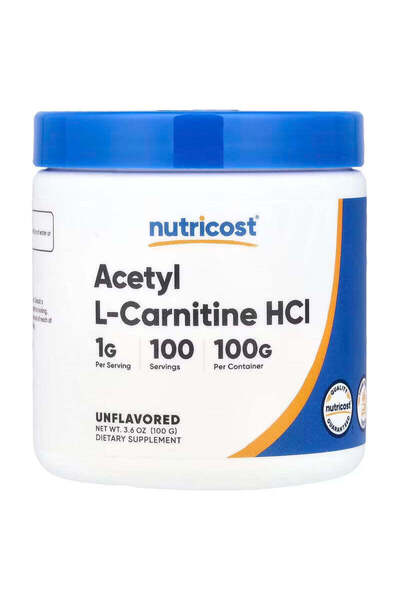 Nutricost أسيتيل إل-كارنيتين إتش سي آي للدماغ والوظائف الإدراكية ألكار 100 جرام