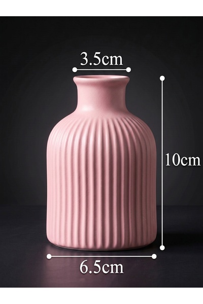 CANSEB Elegance (Mermer Tozu İçerir) - 10cm Mini Vazo - Bebe Pembesi - El Boy...