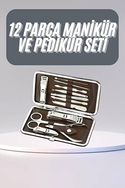 pınaxar 12 Pieces Manicure Pedicure Kit Nail Care Callus Removal Hand Foot Care