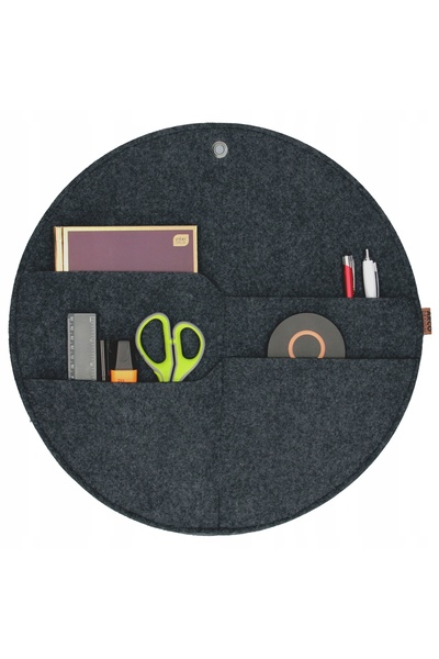 NO BRAND Organizator de perete cu 4 buzunare din fetru antracit XL 45cm