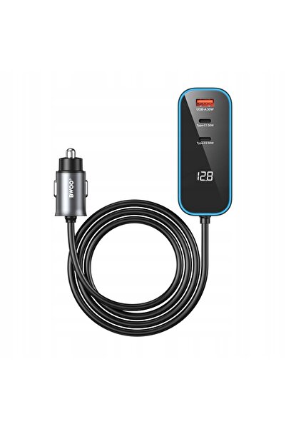 NO BRAND Încărcător auto pentru bancheta din spate PD QC 2xUSB 2xUSB-C 120W 1...
