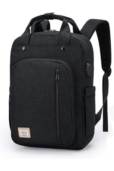 NO BRAND Rucsac de damă urban pentru laptop 15,6'' cu port USB, negru