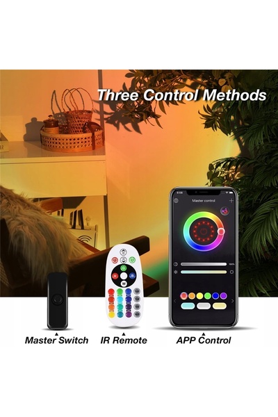 NO BRAND Lampă proiector apus de soare RGB 16 culori, lampă decorativă pentru...