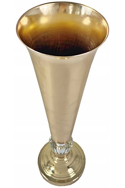 NO BRAND Vază metalică aurie, înaltă 46 cm, glamour K/M