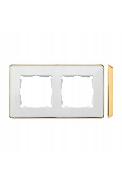 NO BRAND Simon 82 DETAIL Ramă dublă bază albă auriu 8201620-245