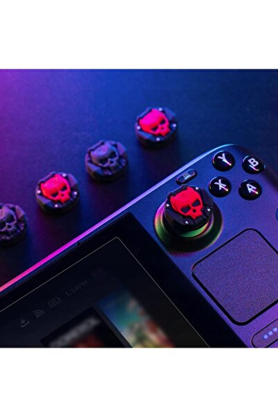 NO BRAND SKULL PACHET DE 4 CAPACE DIN CAUCIUC SILICONIC PENTRU STEAM DECK ALB...