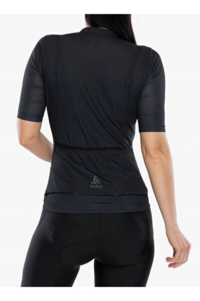 Odlo Tricou de ciclism pentru femei Essential T-Shirt S/U Collar SS FZ - negr...
