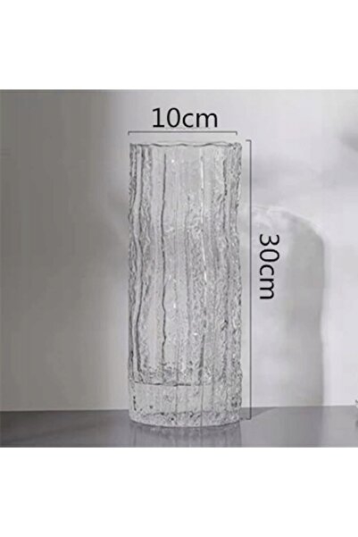 NO BRAND Vază de sticlă Tanant  "iceberg " - transparentă, decor modern pentr...