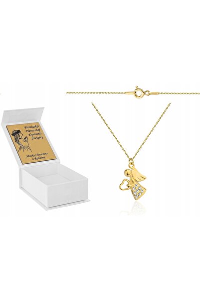 NO BRAND Colier cu lanț de aur ANIOLEK SWAROVSKI argintiu