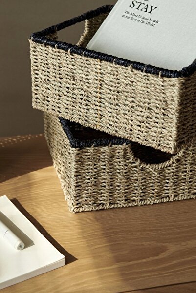 Room Copenhagen Coș împletit CARL cu întărire 30 cm - iarbă de mare