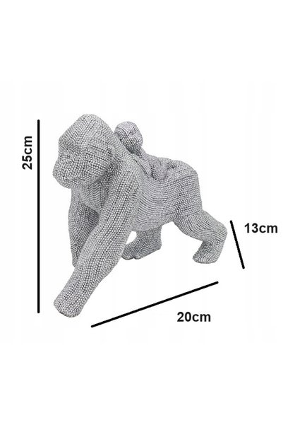 NO BRAND FIGURKA GORYL MONKEY SILVER 25x13x20cm