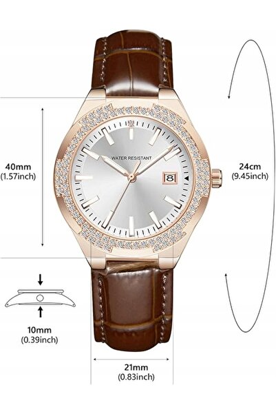 NO BRAND Ceas elegant pentru femei CIVO 9898, aur roz, curea din piele, cu da...