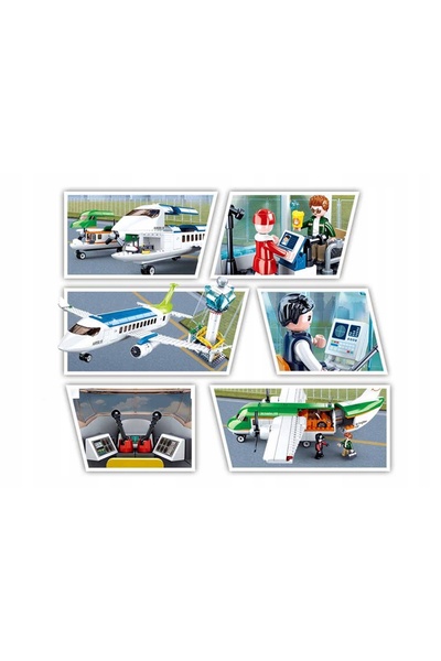 Sluban Set de construcție M38-B0930 Turn de control aeronave aeroport 731 piese