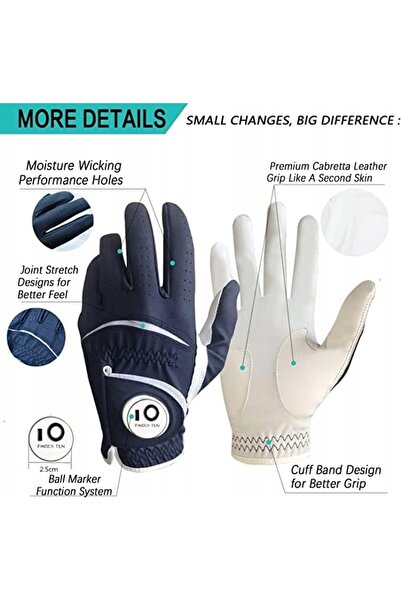 NO BRAND Mănuși de golf pentru bărbați, din piele, pentru mâna stângă, cu mar...