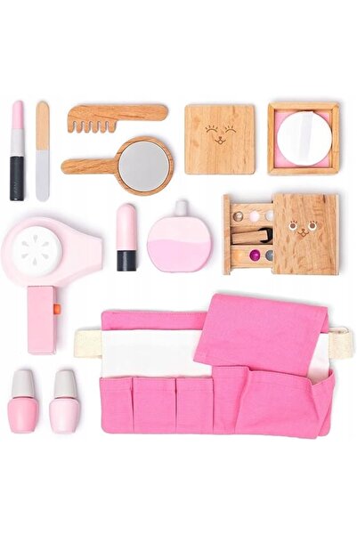 NO BRAND Set de cosmetice din lemn pentru copii cu geantă, set de 12 piese
