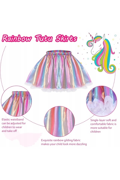 NO BRAND Costum magic de unicorn pentru fetiță, tutu, aripi, bentiță, magie