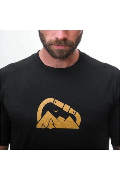NO BRAND Tricou imprimat Sensor Merino Air PT Summit - negru L