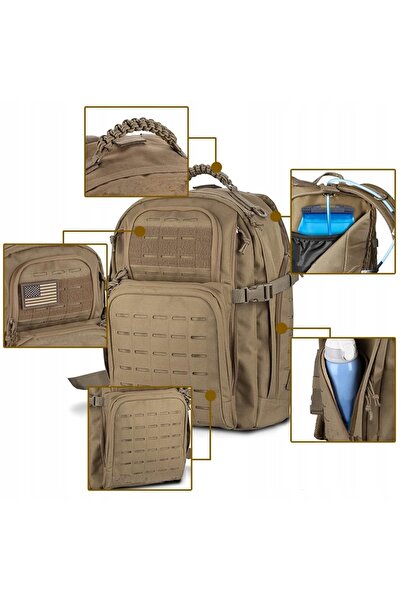 NO BRAND Rucsac militar mic, rucsac tactic de 45 l, rucsac de drumeție pentru...