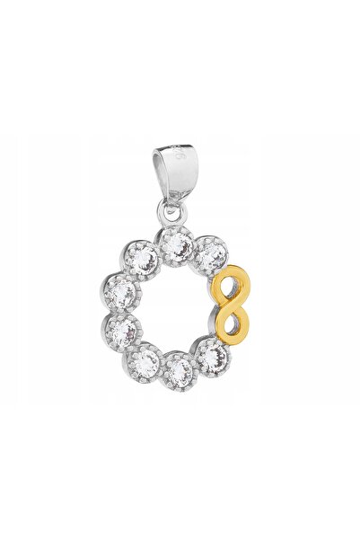 NO BRAND Argint 925 Zircon Placat cu Rodiu Pandantiv Cerc Pandantiv Infinit
