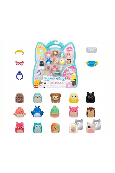 Squishmallows Set de 14 piese de accesorii pentru figurine Squish a longs, inele