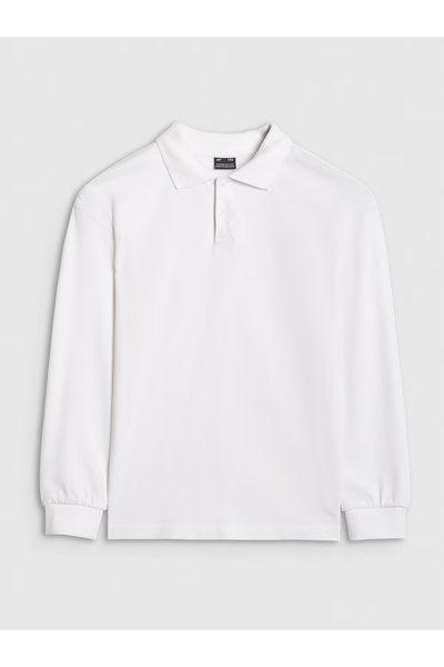 4F Tricou pentru băiat cu mânecă lungă M483 alb 4FJWAW25TLONM483 mărimea 10S