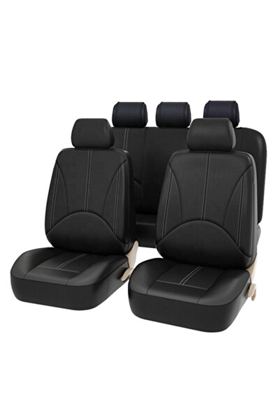 Aptel Huse din piele pentru scaune auto, set negru AG338E