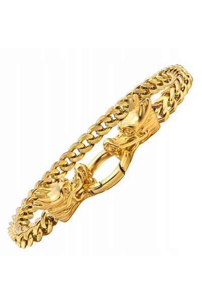 NO BRAND Brățară elegantă cu lanț și cap de dragon auriu