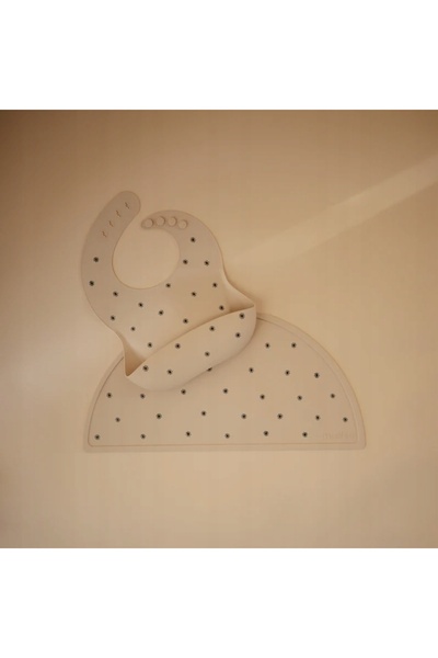 NO BRAND Mushie: Bavetă de silicon Black Daisy