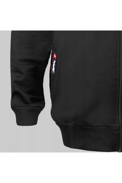 NO BRAND Hanorac cu fermoar negru bărbătesc Captain Mike 7XL