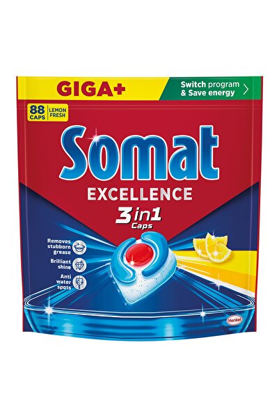 NO BRAND Somat Excellence 3 în 1 Capsule pentru mașina de spălat vase cu lămâ...