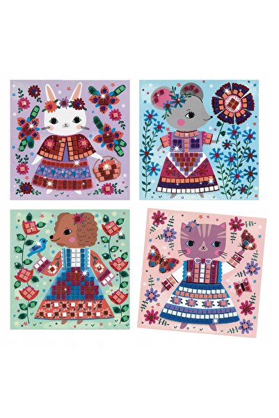 djeco Imagini puzzle Numere mozaic Autocolante din spumă Animale