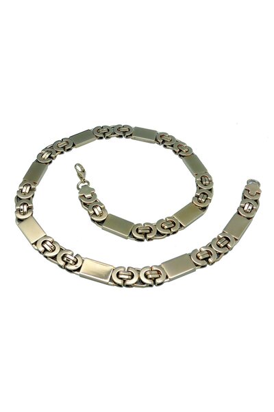 Boston Jewellery Lanț de colier auriu și argintiu din oțel 316L
