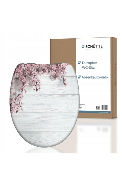 NO BRAND SCHUTTE FLOWERS & WOOD DESKA SEDESOWA WC DUROPLAST DEȘEPTĂRE AUTOPOR...