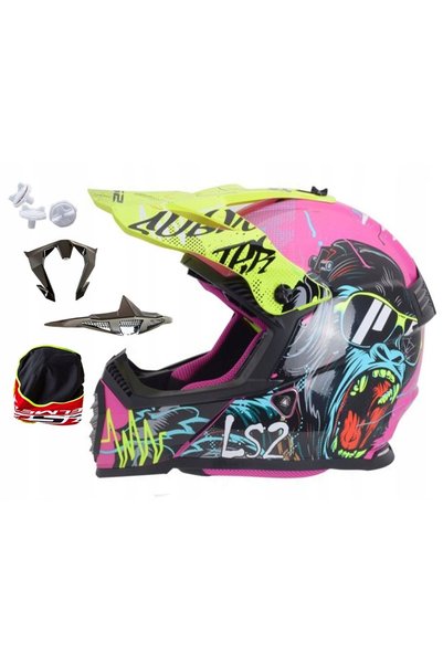 LS2 CĂȘTĂ DE COȘTUMĂZIE PENTRU COPII MX437 FAST II MINI GORILLA MOV MĂRIMEA M...