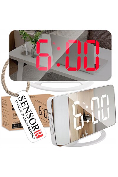 SENSORR Ceas electronic LED, ceas cu alarmă, ceas de birou, ceas vertical, se...