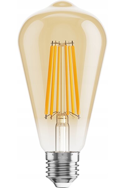 Mexen 10x Bec LED cu filament E27 tip Edison, lumină caldă chihlimbarie, 10W=...