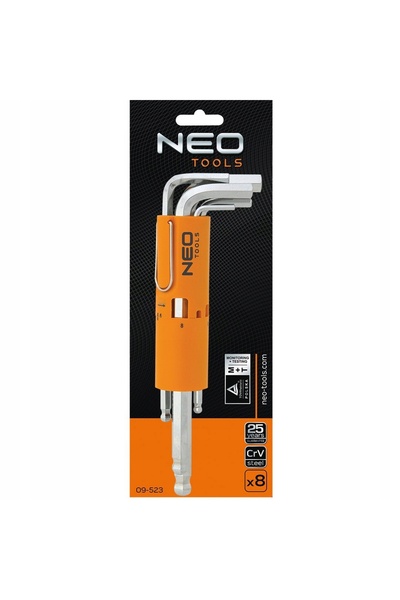 NEO Tools Set de chei imbus NEO lungi cu cap sferic, 8 bucăți