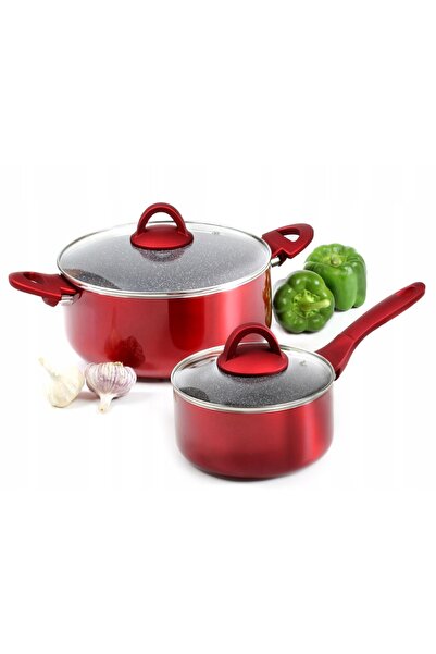 Ambition Oală Jasper 4.7l cu capac 24cm roșie