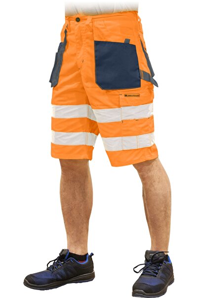 NO BRAND Pantaloni scurți de lucru, reflectorizanți, de avertizare, de sigura...