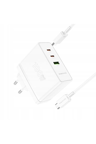 NO BRAND Borofone BN11 Încărcător de perete USB+2xTypC-QC3.0 PD100W + Cablu T...