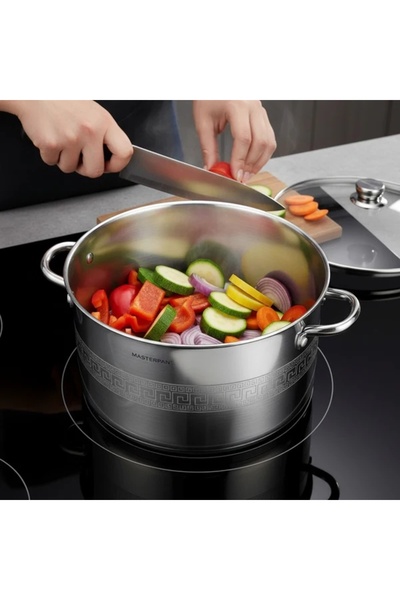 Masterpan OALĂ TRADIȚIONALĂ DIN OȚEL INOXIDABIL, 13,5 L, 28 CM, CU CAPAC