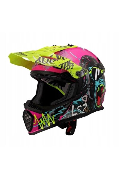 NO BRAND LS2 MX437 FAST II MINI GORILLA ROZ CASCA DE COPII M