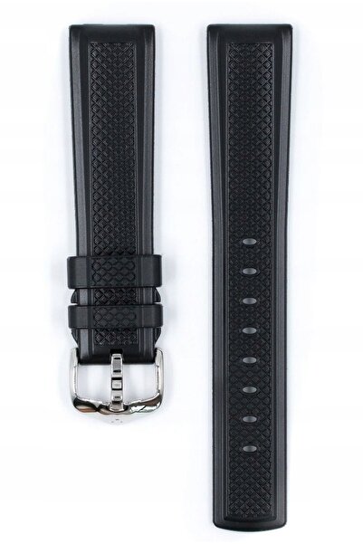NO BRAND HIRSCH Accent L - NEGRU - 24 mm - Curea de ceas din cauciuc