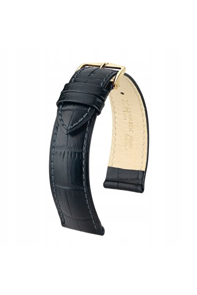 NO BRAND HIRSCH Duke L - NEGRU - 17mm - Curea de ceas din piele